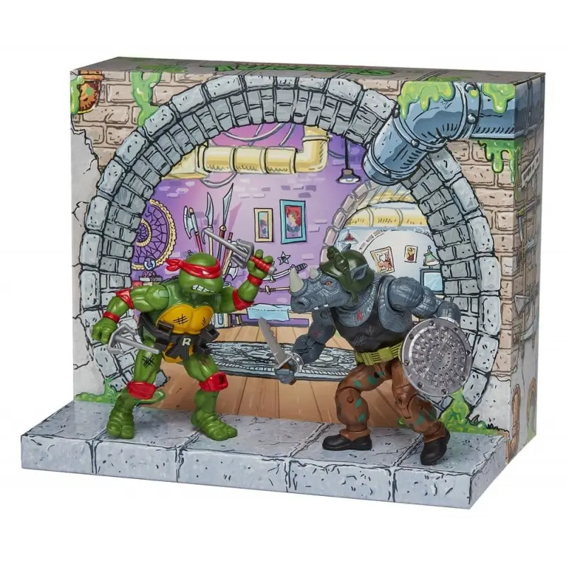 Pack 2 figurines Raphael vs. Rocksteady 1988 Remastered – Tortues Ninja Satisfait Ou Remboursé