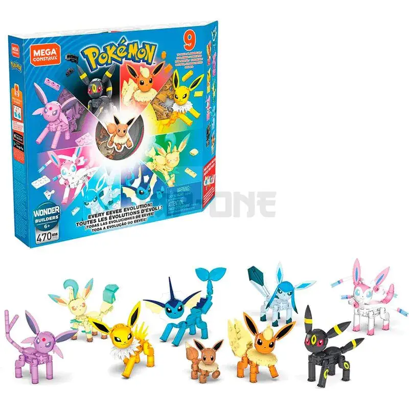 Offre Exclusive Pokemon Every Eeve Evolution Mega Construx Kit 470Pcs