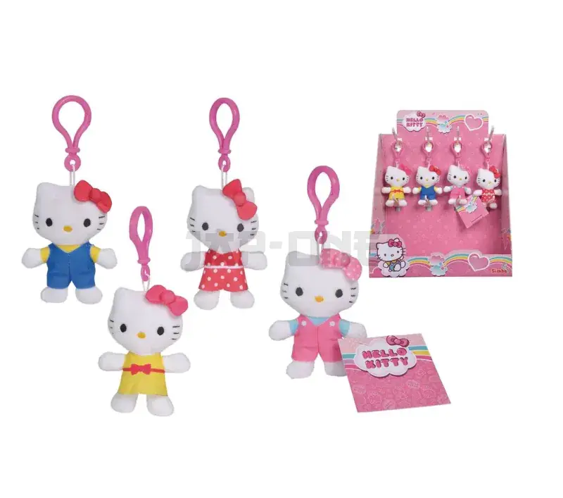 Marque Hello Kitty – Display De 24 Porte-Clés Peluches – 4 Modèles – 10Cm