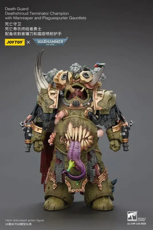 Warhammer 40K Figurine 1/18 Death Guard Deathshroud Terminator Championwith Manreaper And Plaguespurter Gauntlets 14 Cm Offre Exclusive