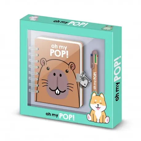 Vente Directe Pack Journal A5 Oh My Pop Capybara + Stylo 6 Couleurs