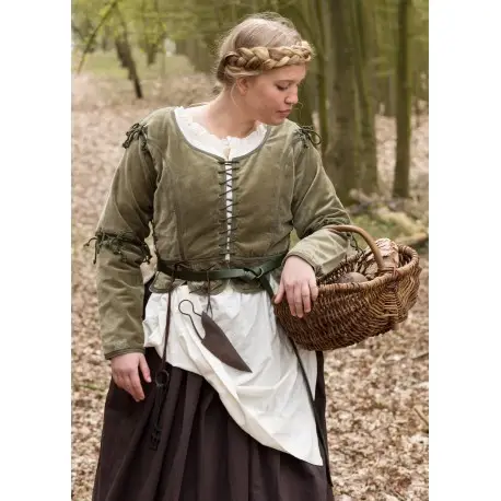 Veste Médiévale en Velours Vert Griselda Prix Promo