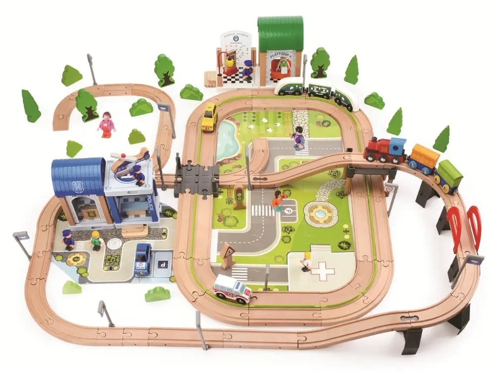 2Kids Toys Circuit de train Ville et Village 200 pièces Prix Choc