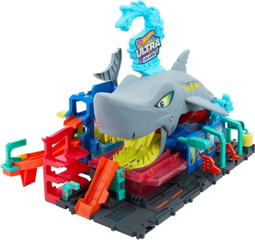 Achat Immédiat Mattel Hot Wheels City color reveal – Station de lavage avec requin