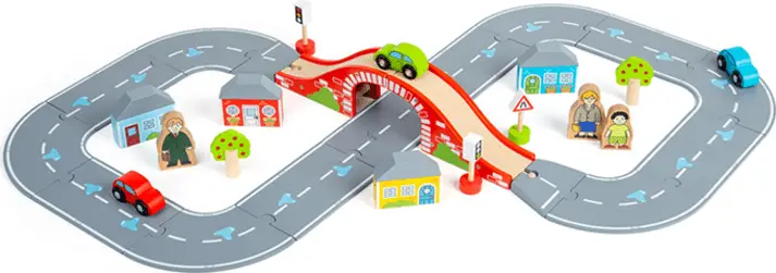 Offre Exclusive Bigjigs Rail Circuit de voiture en bois en huit